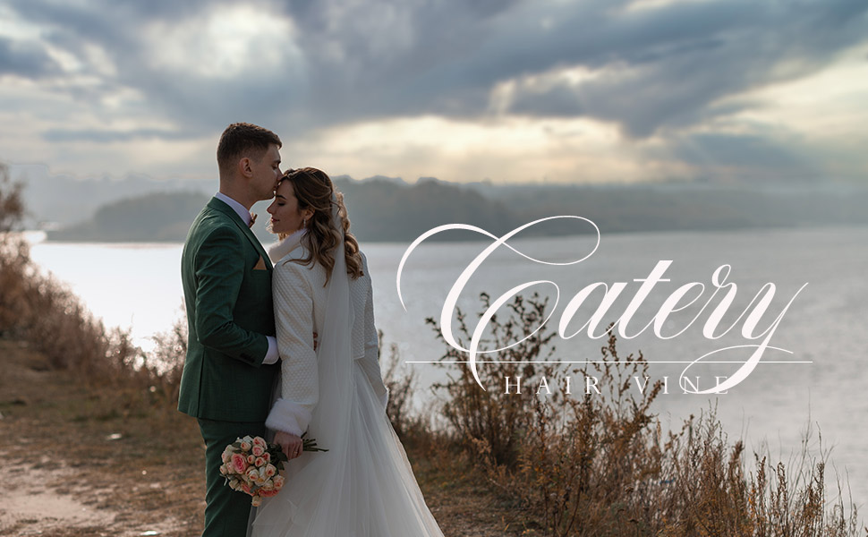 bride wedding hair vine