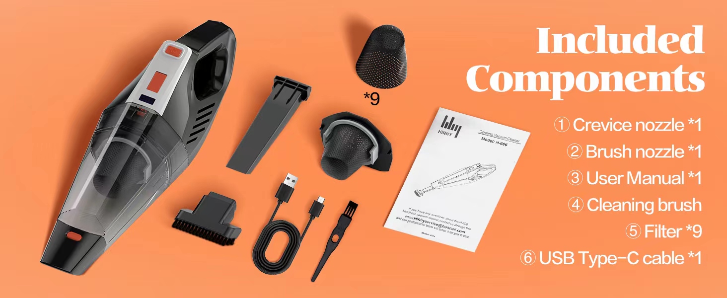 Hihhy Handheld Vacuum Cleaner,Cordless Car Hand Held Vacuum,Small Portable