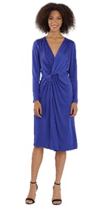 Maggy London Women's Long Sleeve Faux WRAP Dress Green at Maggy London Women's Long Sleeve Faux WRAP Dress Green at