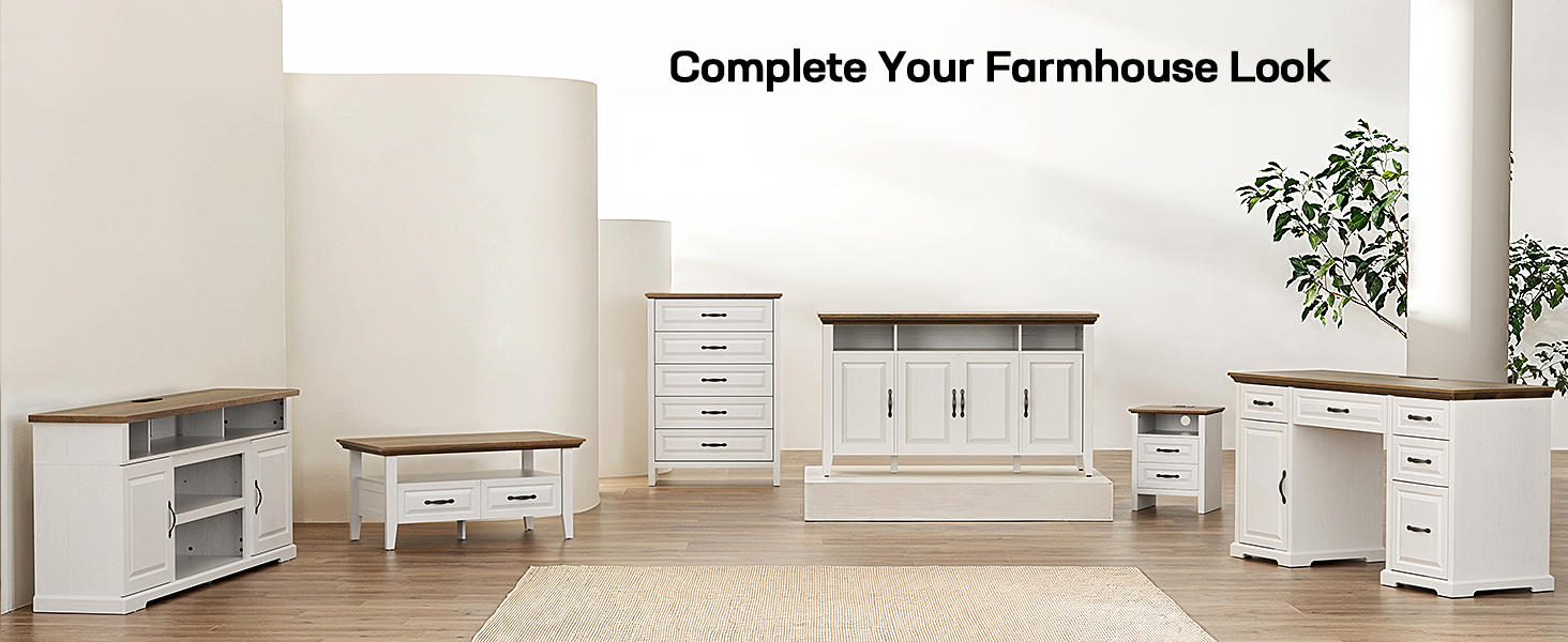 Marsail 60″ Farmhouse Home Office Desk with Storage Cabinet