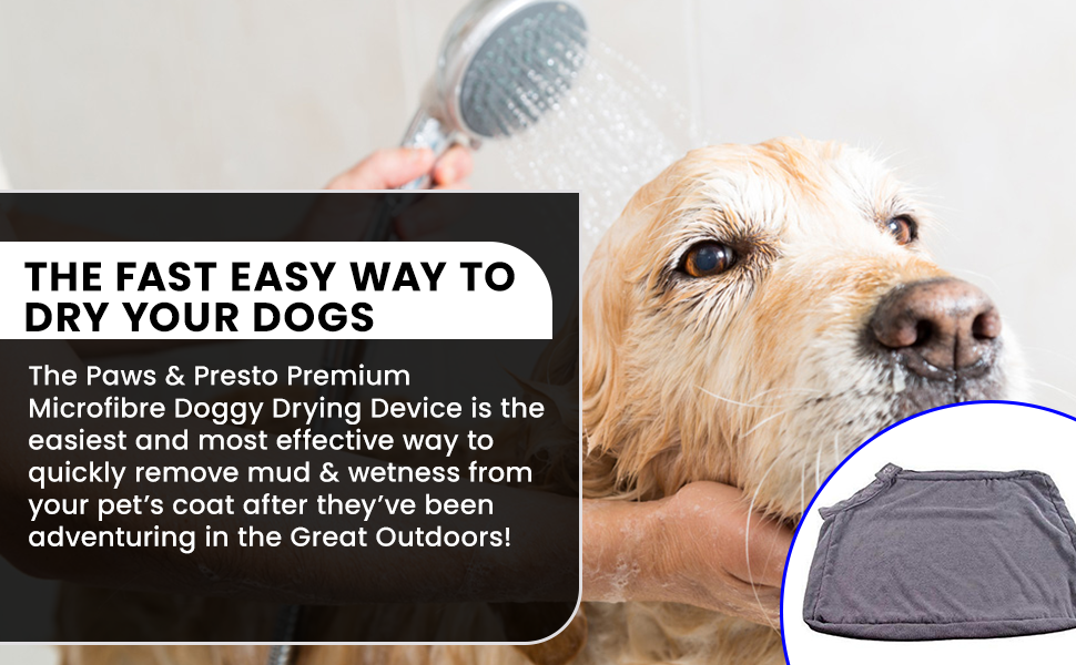 Paws & Presto Premium Microfiber Dog Drying Bag With Durable Hook