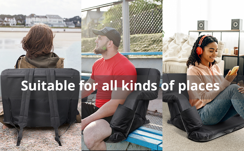 MYNT Wide Stadium Seat for Bleachers, Chair with Back