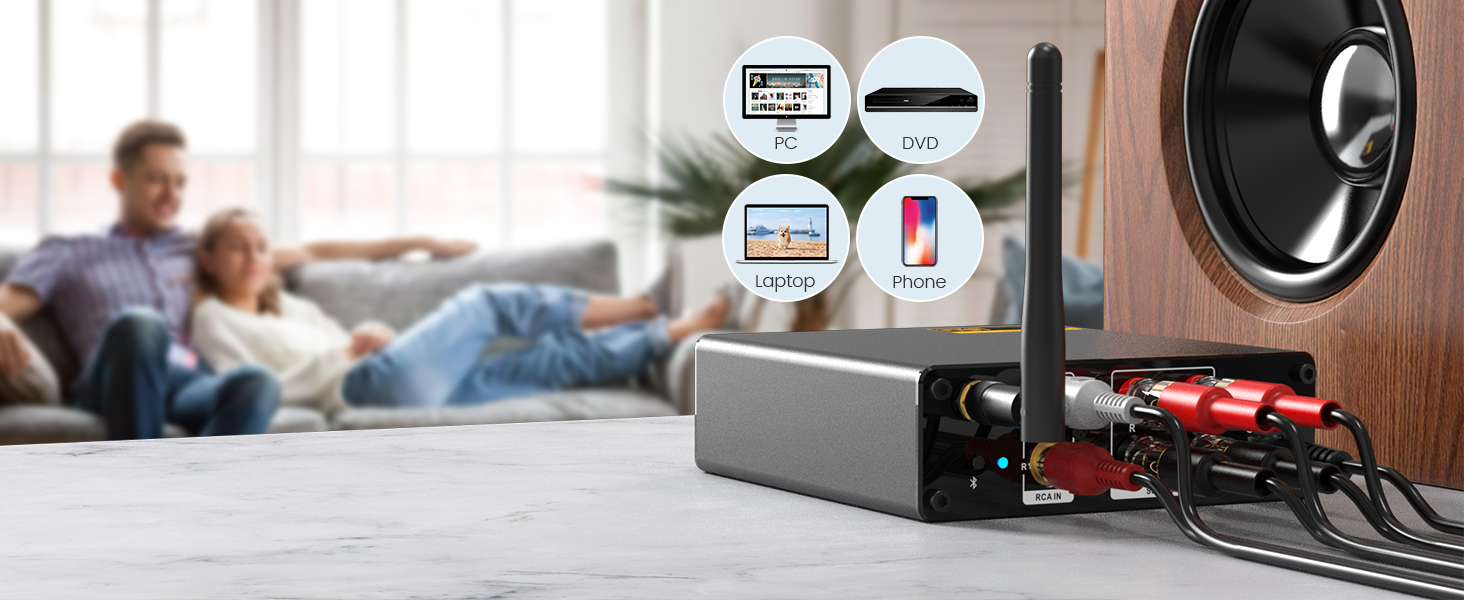 YMOO Bluetooth 5.3 Amplifier 2 Channel for Passive