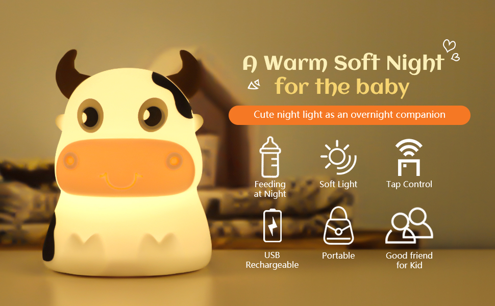 Night Light for Kids, AVEKI Portable Tap Control Rechargeable