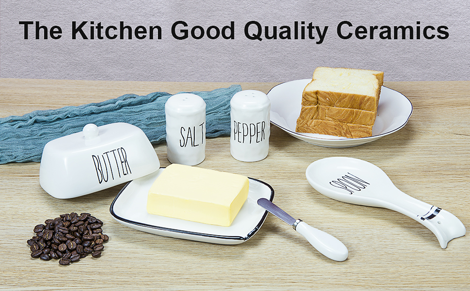 Ceramic Stylish Butter dish with handled lid Spoon Rest
