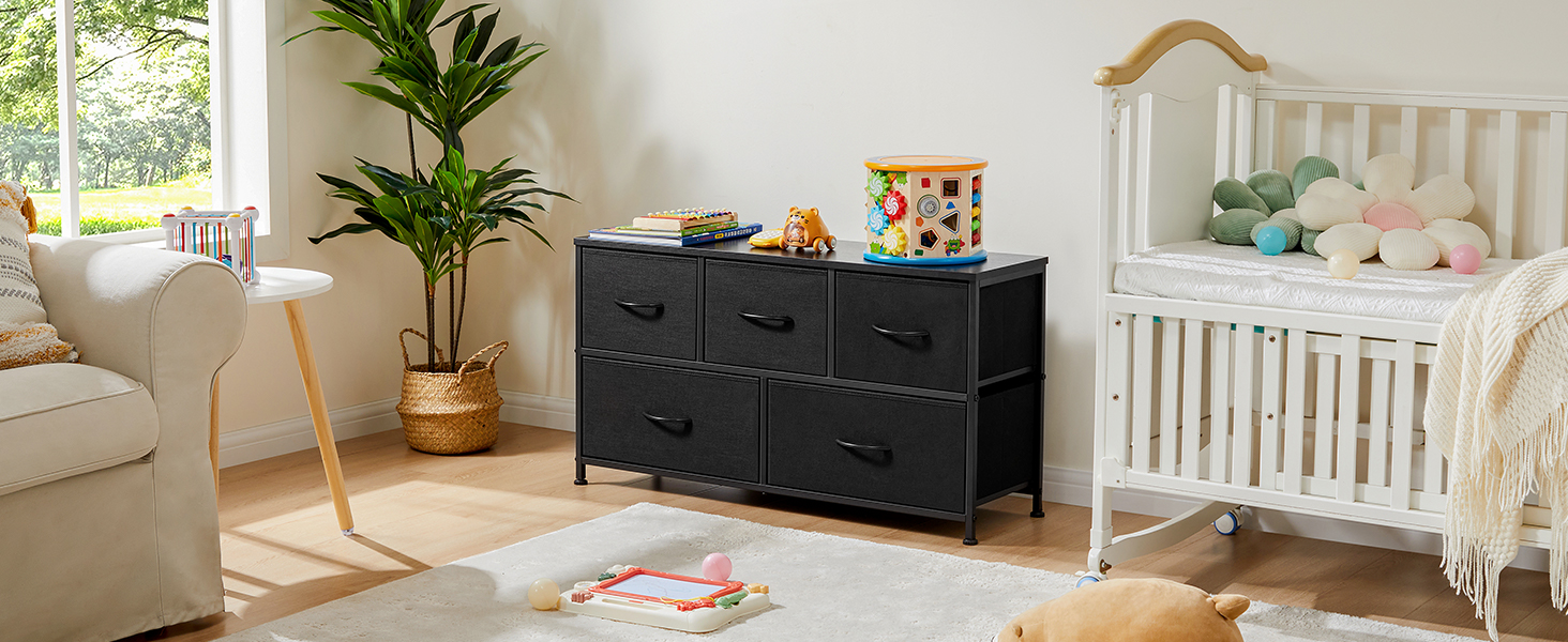 DUMOS Dresser for Bedroom, 5 Storage Drawers