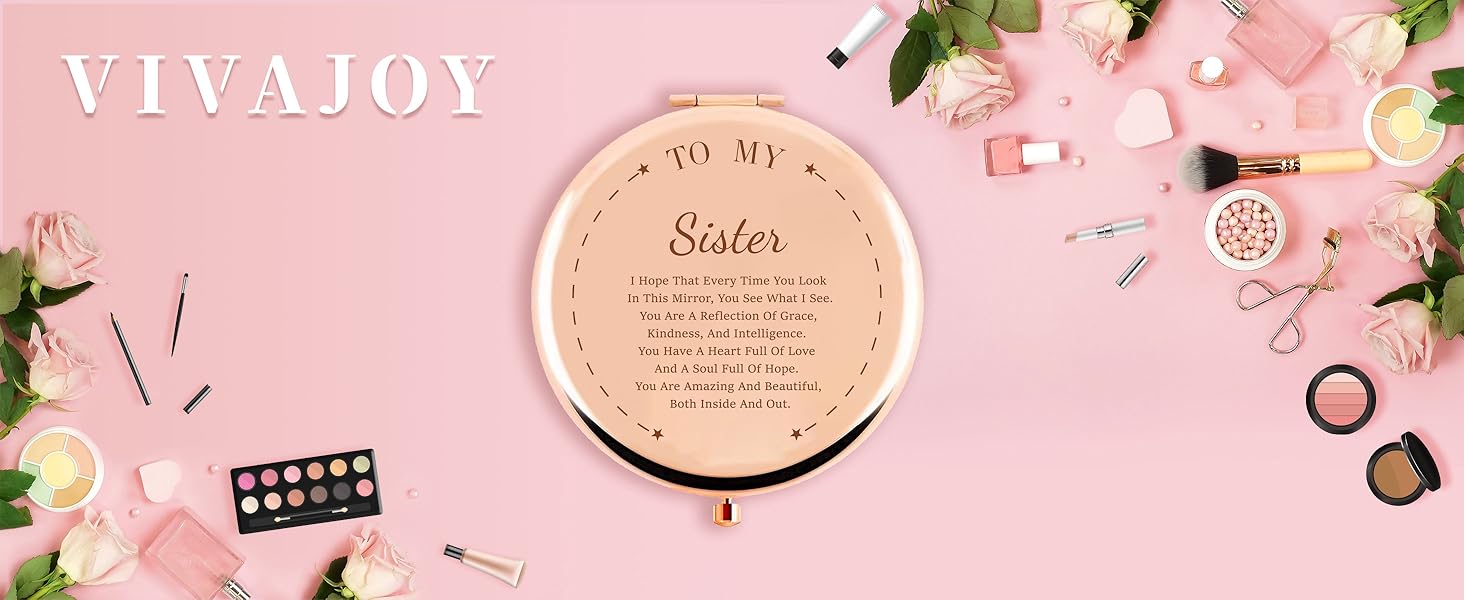 VivaJoy Sister Gifts Compact Makeup Mirror, Soul Sister Gifts, Gifts