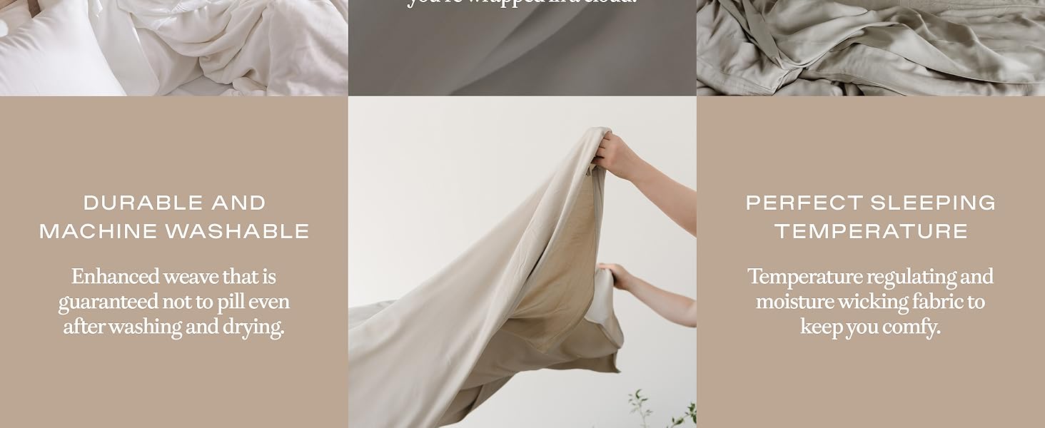 Durable, machine washable, and the perfect sleeping temperature.