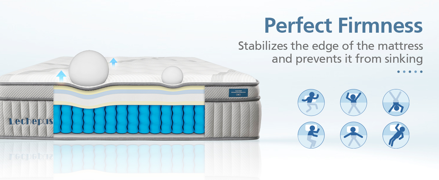 DIGLANT Queen Mattress, 14" Hybrid Memory Foam Mattresses with Pocket