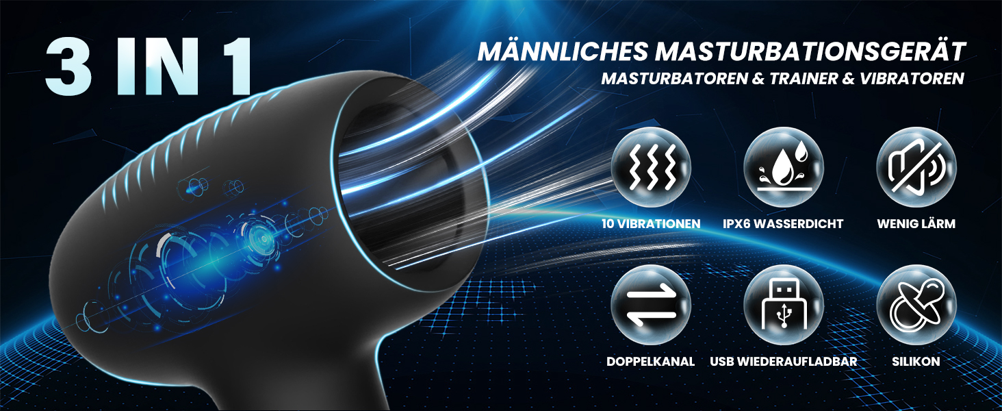 Elektrischer Masturbator Cup Mann Handfrei, Automatische
