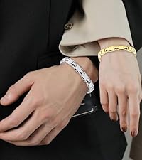 磁気ブレスレット メンズ チタン鋼 優しくて肌に優しい 軽量 健康 Amazon.co.jp: [QIAOZILI] 磁気ブレスレット メンズ チタン鋼 36