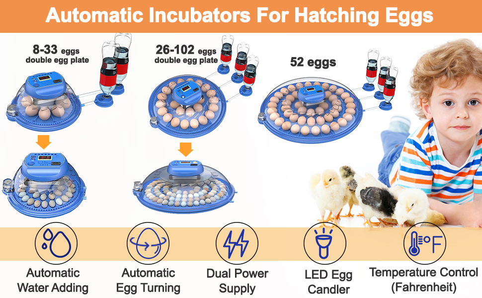 26102 Egg Incubators for Chickens, Egg Candler, Automatic