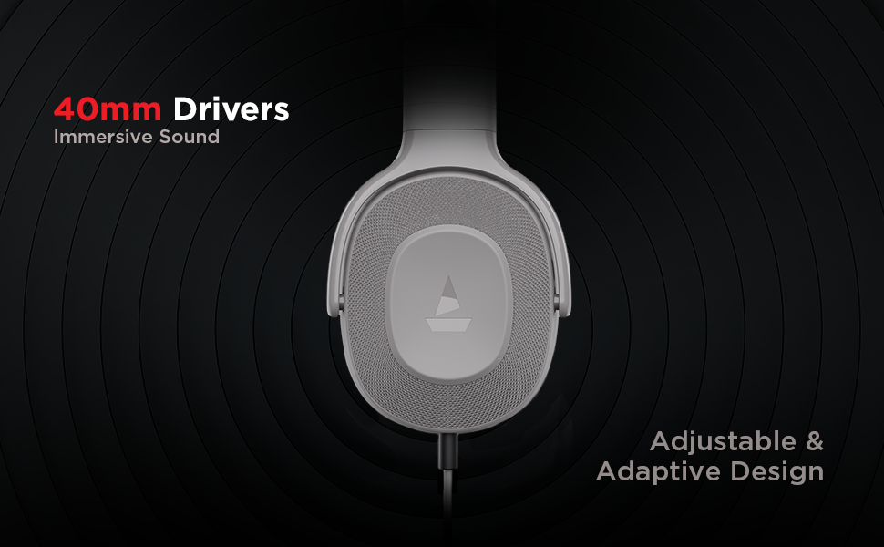 boAt BassHeads 950v2 Wired Over Ear Headphones with 40mm Audio Drivers, Soft EarCushion