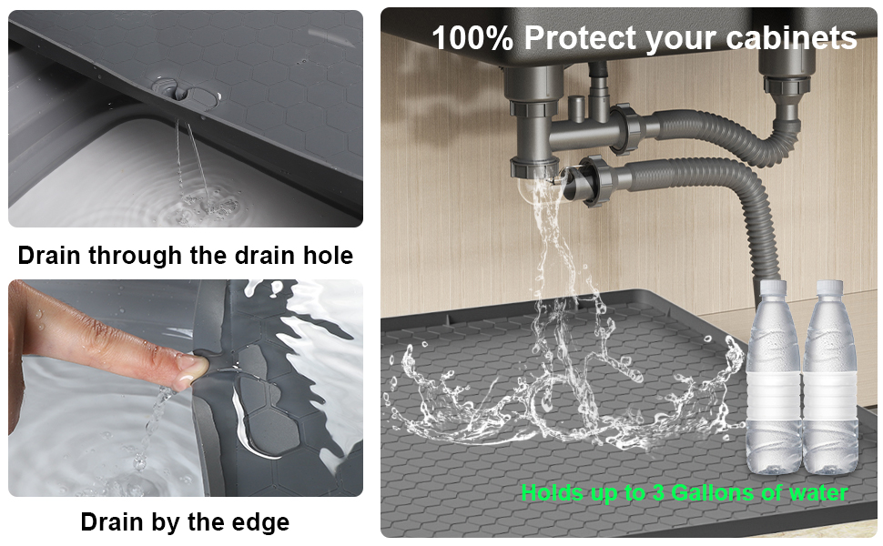 Under Sink Mat 31" x 22" Waterproof Kitchen Mat