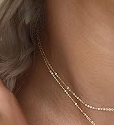 TLY Gold Necklace for Women 14k Gold Plated Non Tarnish Dainty Gemstone Crystal Oval Pendant Neck...