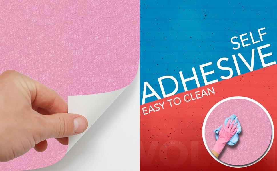 pink embossed colour wall sticker wallpaper, anti oil, decal, easy to clean, DIY, Self adhesive PVC