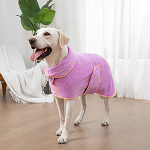Zorela Dog Drying Coat, Super Soft Coral Fleece Dog Drying Towel Robe, Fast Drying Microfiber Towel Robes Dressing Gown Bathrobe for Dogs After Bath, Swim, Beach, Wet Walk 21 2