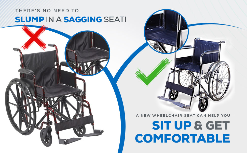 Aaram Wheelchair Replacement Seat and Back, Set of Two Pieces of 18