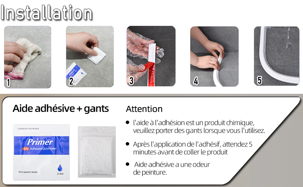 200CM T Forme Blanc Barriere De Douche Silicone,Seuil Douche Barrage d