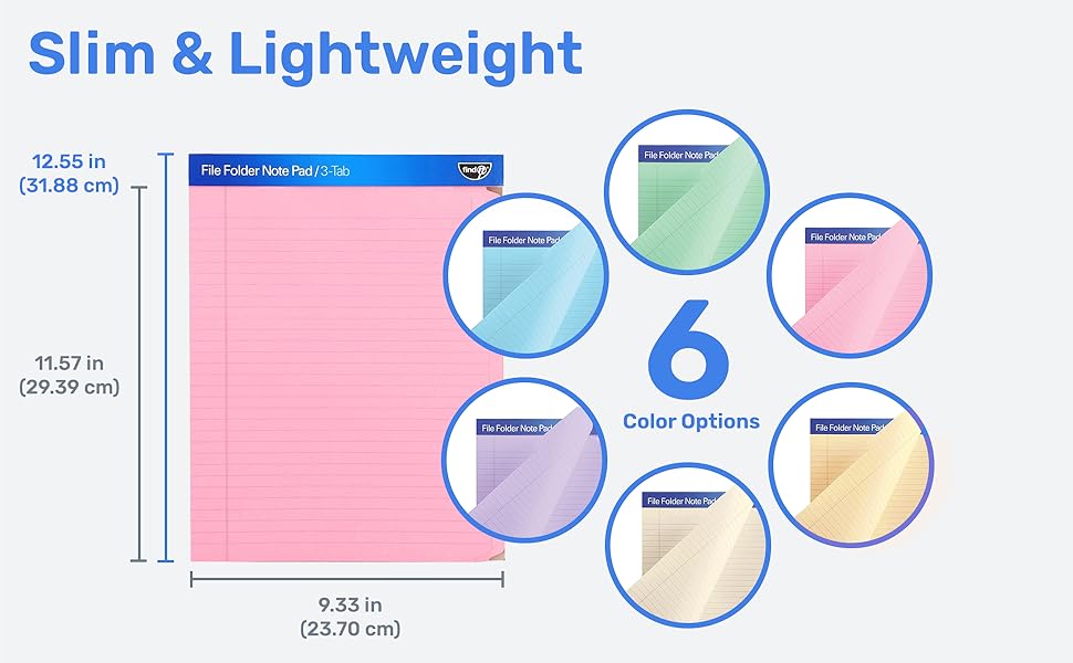 Find It File Folder Notepad Pack of 129.5 x 12.5 Inch