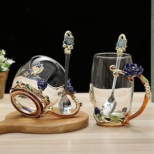 Glass Flower Tea Cup