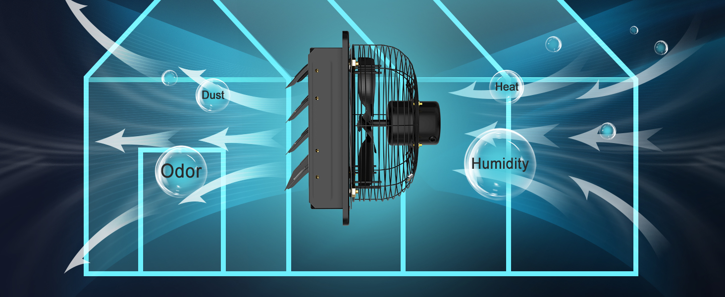 HG Power 12" Shutter Exhaust Fan with Speed Controller