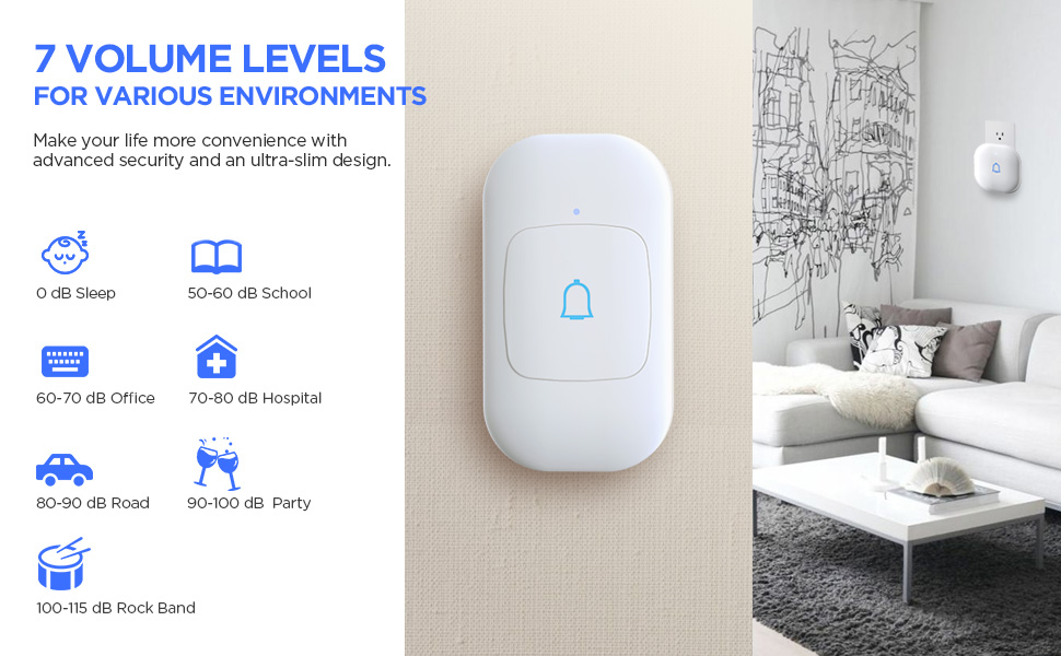 wireless doorbell with volume control SPN-UOA6AC