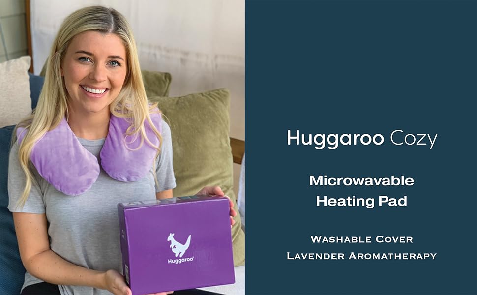 Huggaroo Cozy Neck Wrap Microwavable Heating Pad with Lavender Aromatherapy