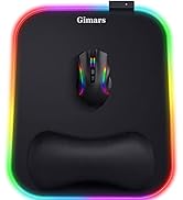 Gimars RGB Mouse Pad with Wrist Rest Support,12 x 10 inch Extra Large Ergonomic Gaming Mouse Pad ...