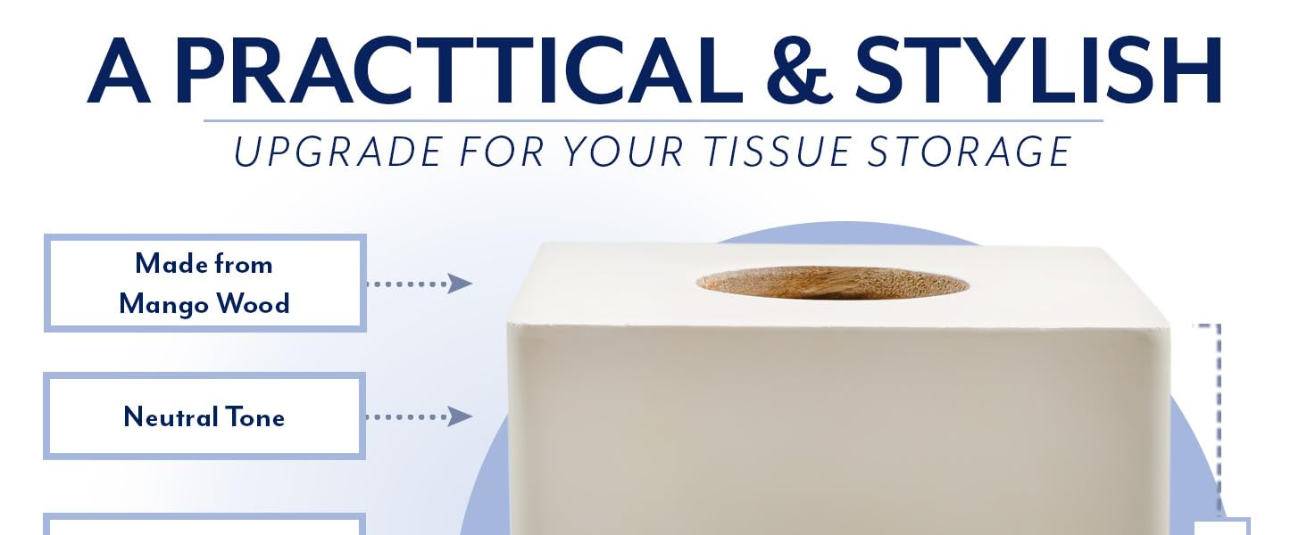 Elegant Mango Wood Tissue Box Cover for Any Room