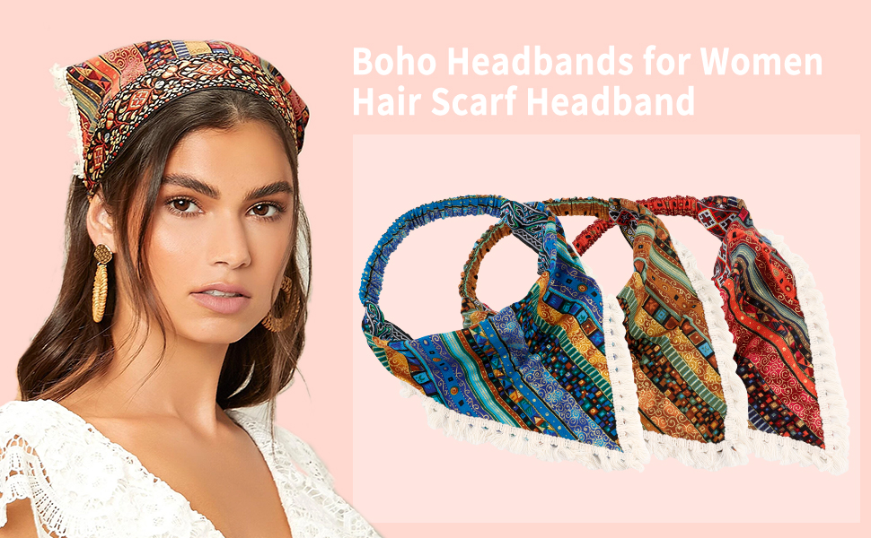 boho headbands for women, hair scarf headband