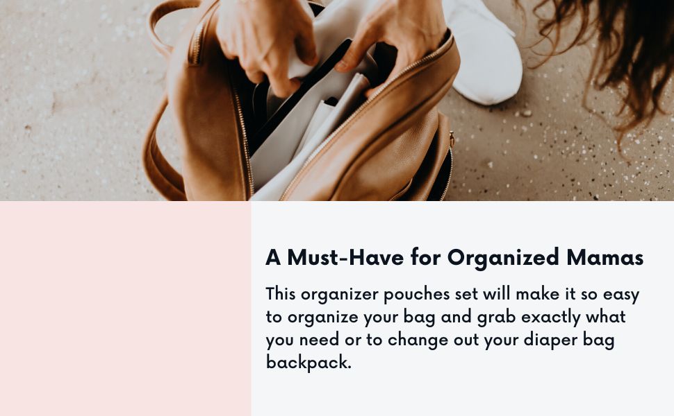 Diaper Bag Organizing Pouches Set of 4 Including Diaper