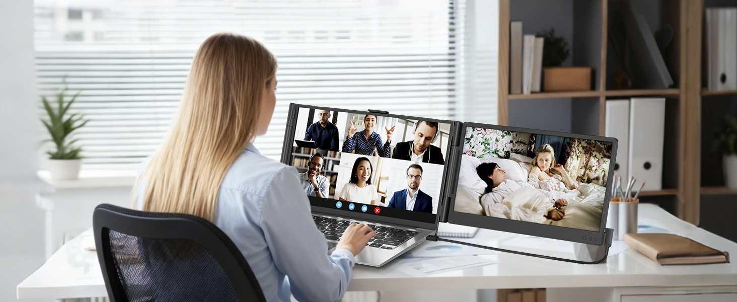 14" 1080P FHD 2.25 LB travel laptop monitor extender for home office work