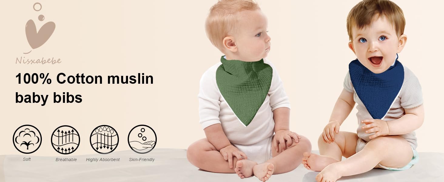 Nisxabebe muslin bibs