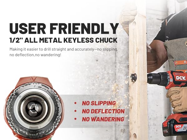 1/2" keyless chuck