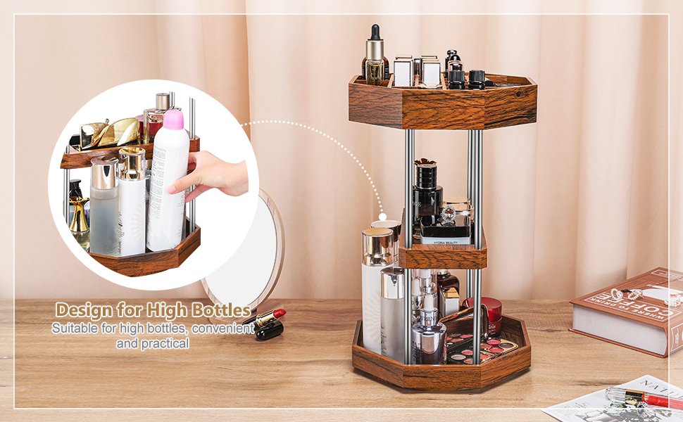 Wood Makeup Organizer 360° Rotating