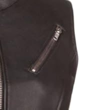 chest pocket of womens leather vest