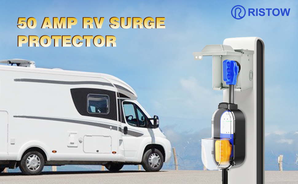 Ristow 50Amp RV Surge Protector Waterproof, 6000 Joules RV