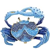 YU FENG Crab Jewelry Trinket Boxes Hinged Animal Jeweled Trinket Box Decorative Crab Collectible ...