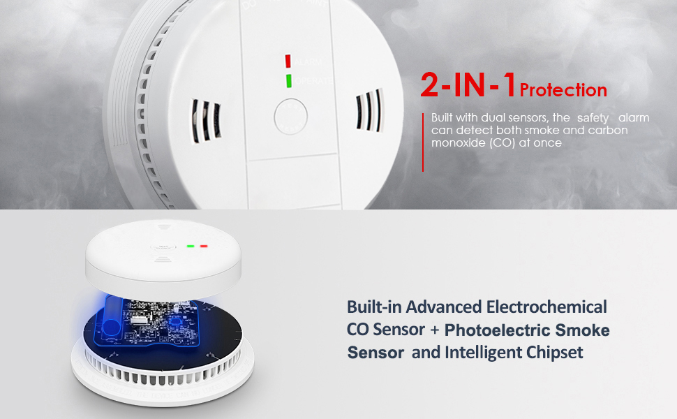 2 in 1 smoke co alarm