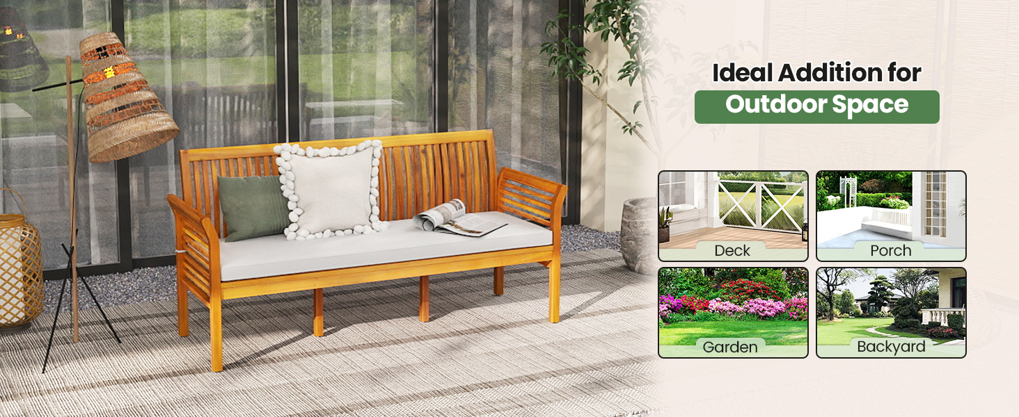 3-person outdoor bench