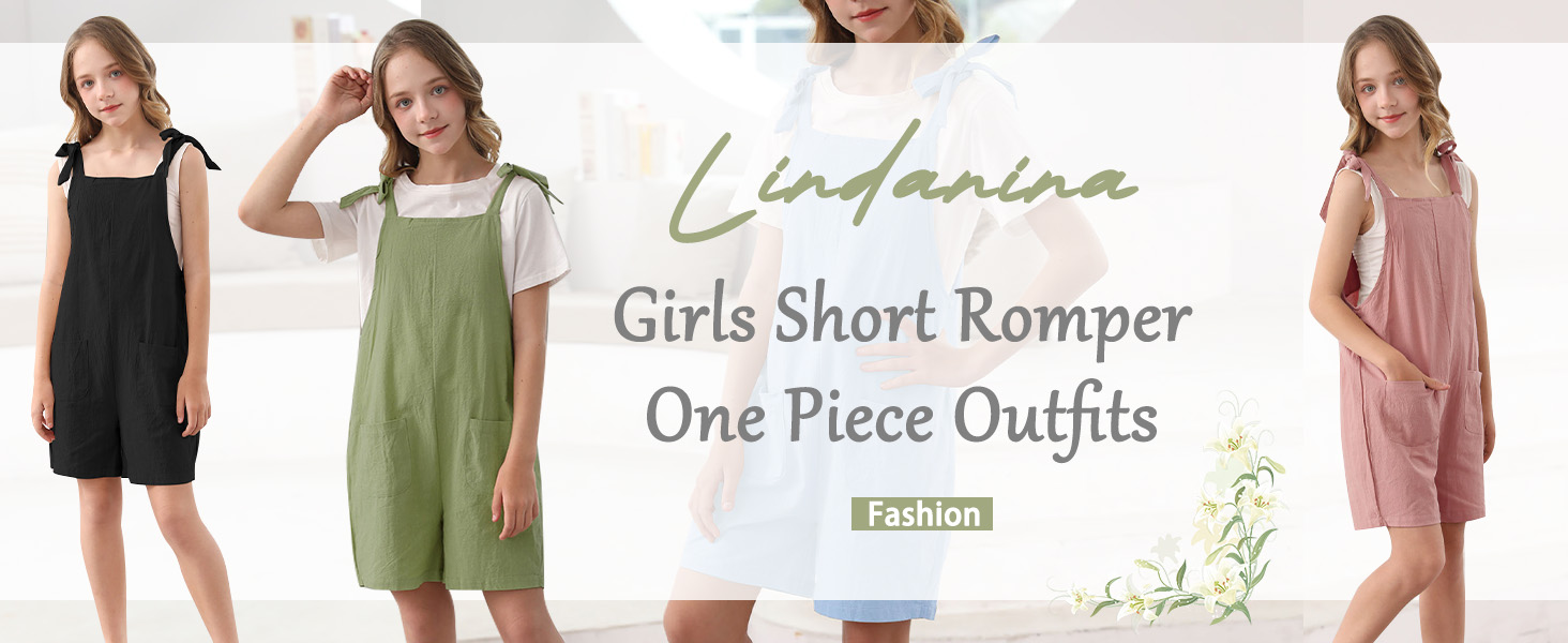 Girls casual loose fit romper refreshing and comfortable