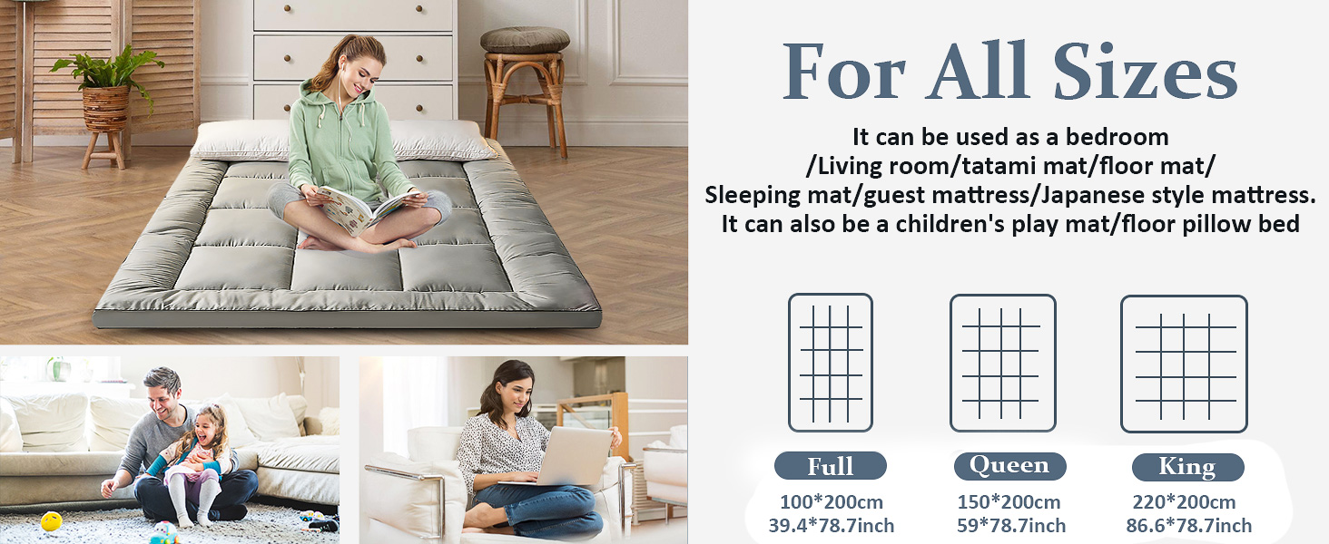 Japanese Floor Mattress Roll Up Floor Bed Futon Mattress 4