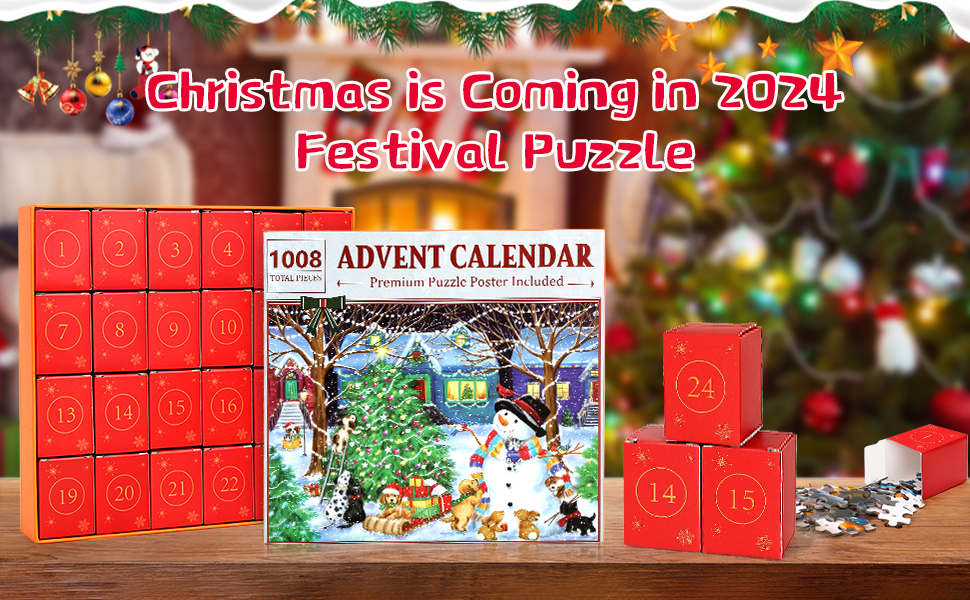 Advent Calendar Jigsaw Puzzle for Adult Kids Gift 24 Days Christmas Countdown Calendars