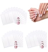 Yokilly French Manicure Nail Art Stickers, 1440 Pieces 3 Designs French Tip Nail Guides, Self-Adh...