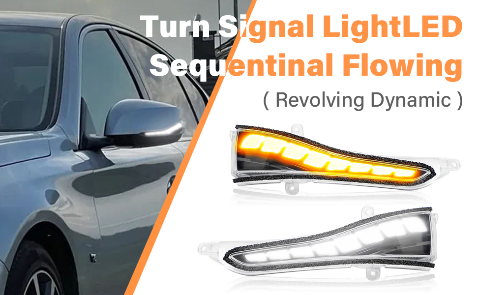 QKVCX Side View Mirrors Light Indicator Blinker Sequential