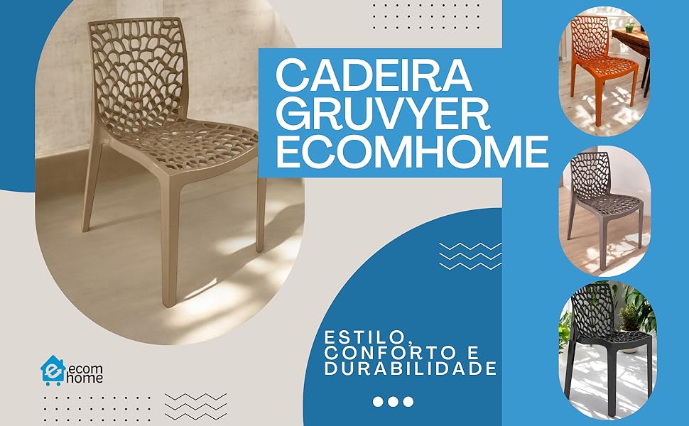 Cadeira gruvyer, cadeira sala de jantar, cadeira Gruvyer, kit com cadeiras Gruvyer 