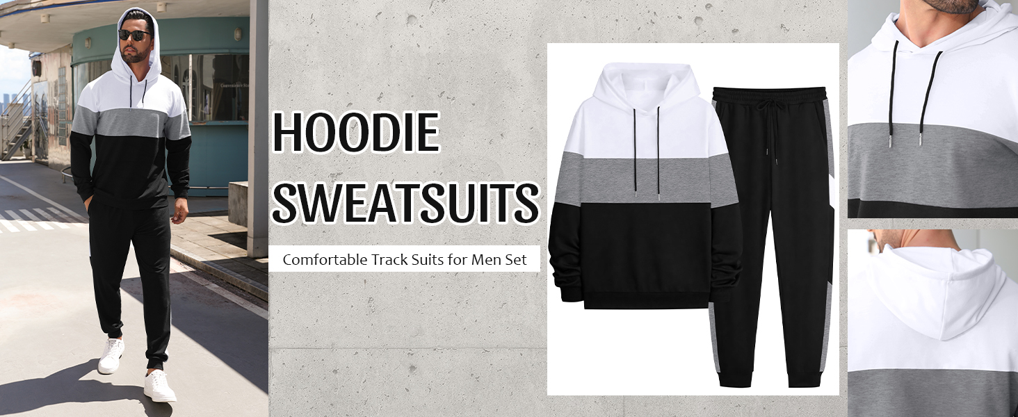 long sleeve tracksuits hoodie sets 2 piece hoodie sweatsuits for men 2 piece workout set men
