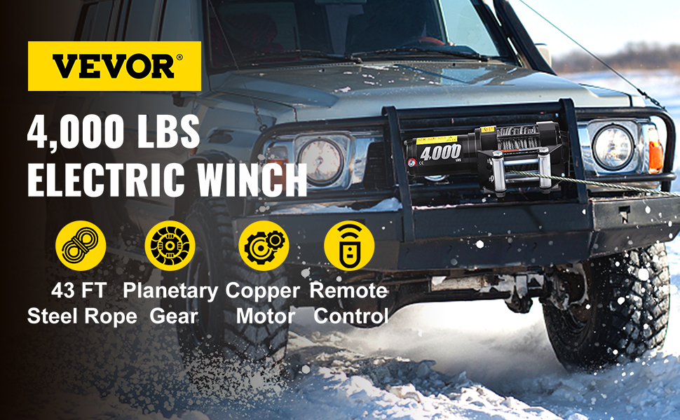 treuil électrique 12v avec télécommande sans fil