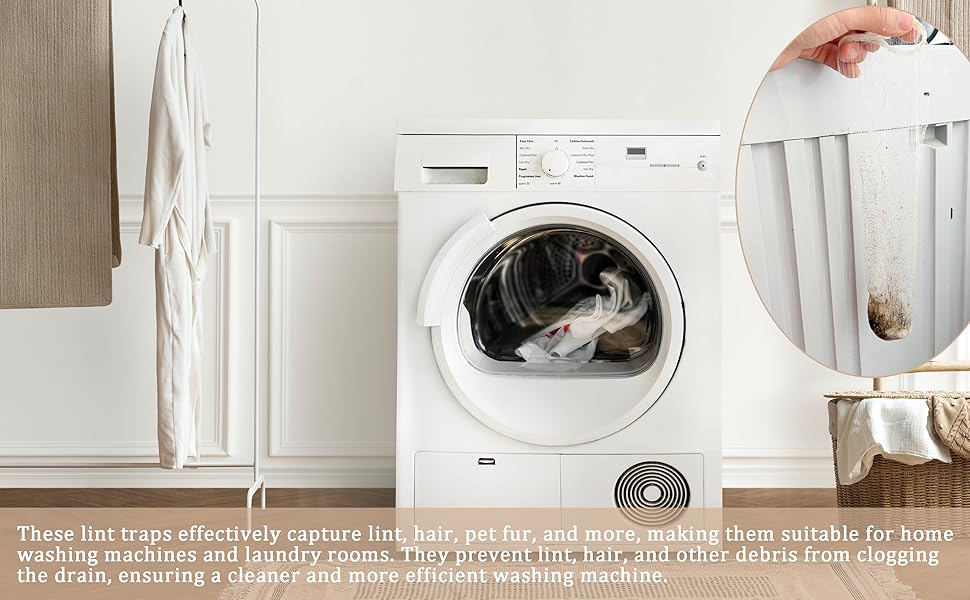 150 Pack Lint Traps for Washing Machine Hose Washer Hose